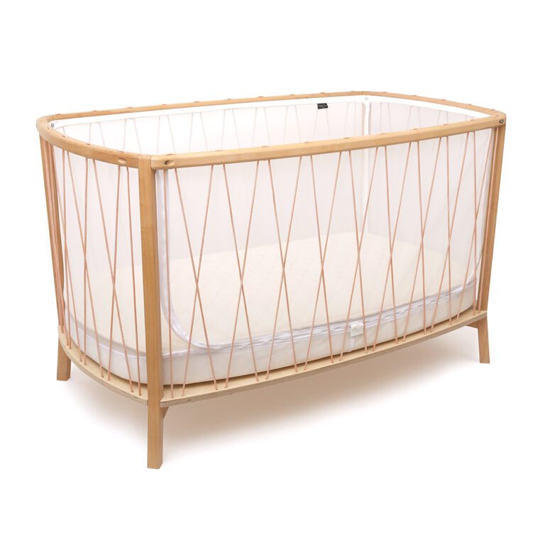 CHARLIE CRANE-Lit Kimi 120 Avec Matelas En Mousse + Surmatelas + Lacets Bois De Rose