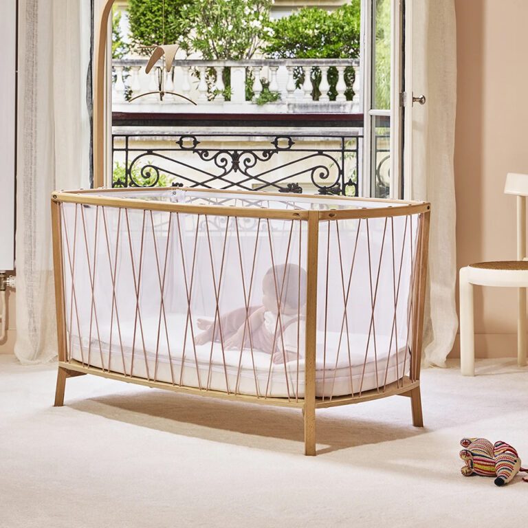 CHARLIE CRANE-Lit Kimi 120 Avec Matelas En Mousse + Surmatelas + Lacets Bois De Rose