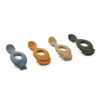 LIEWOOD-Lot De 4 Cuillères En Silicone Liva - Safari Blue Multi Mix