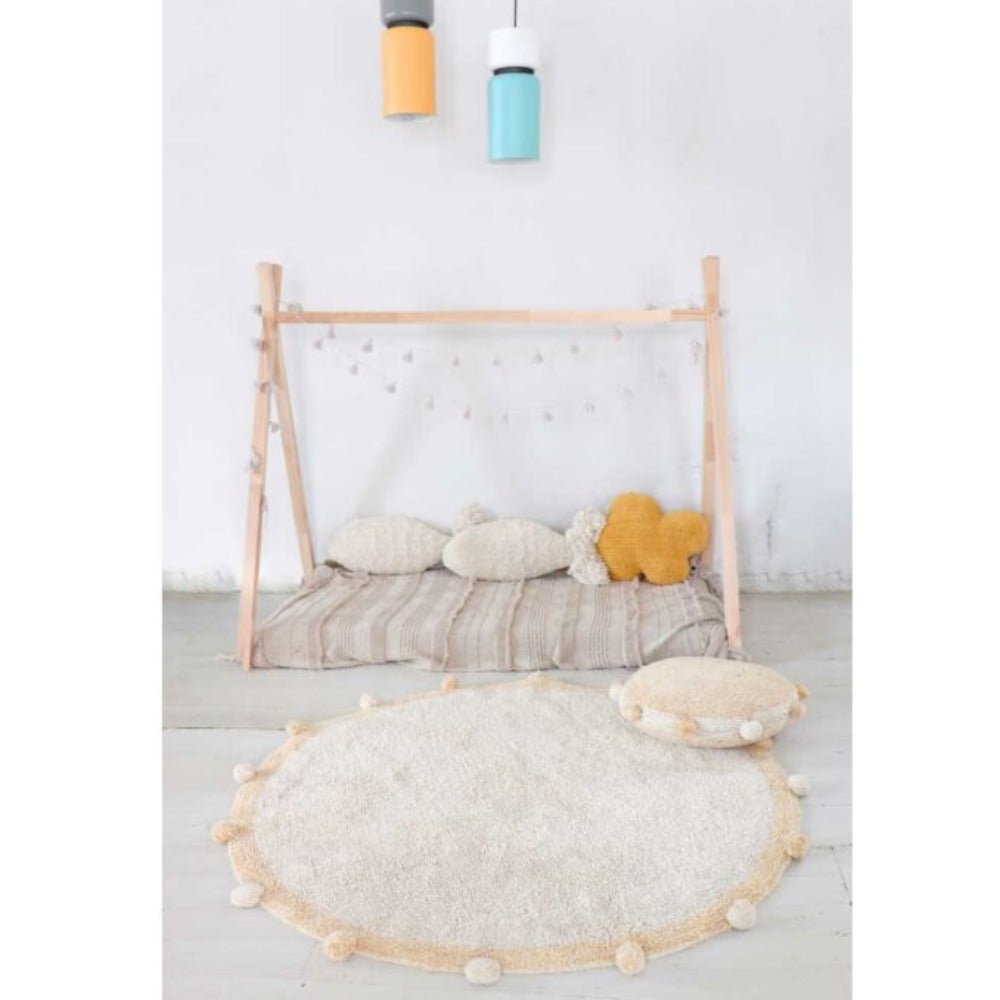 LORENA CANALS-Tapis Lavable Bubbly Naturel - Miel Ø 120 cm