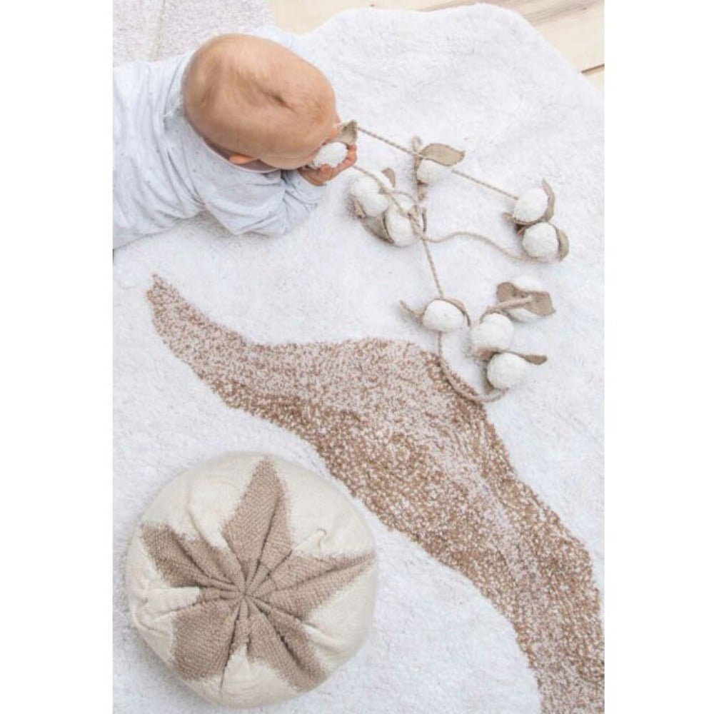 LORENA CANALS-Tapis Lavable Fleur De Coton 120 X 130 Cm