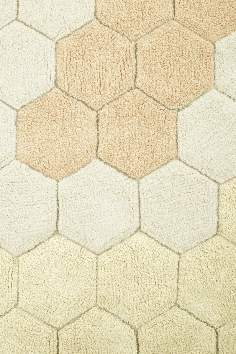 LORENA CANALS-Tapis Lavable Rond Nid D'abeille Doré