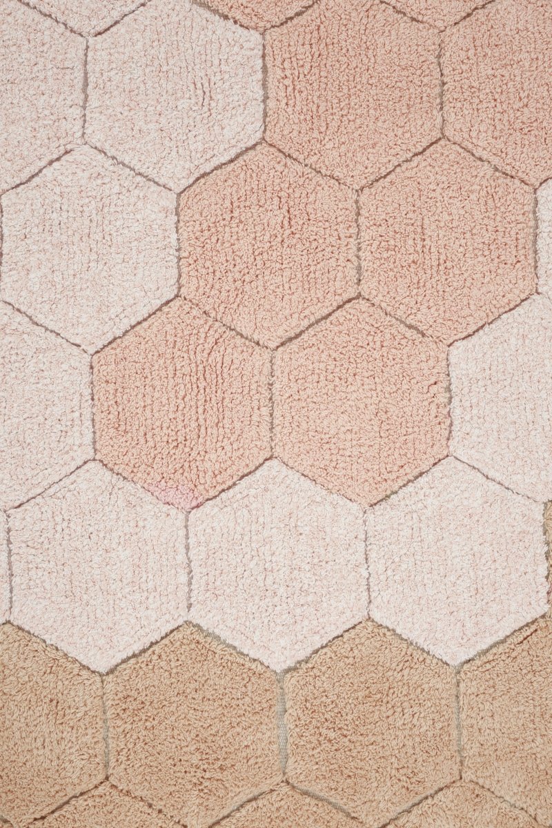LORENA CANALS-Tapis Lavable Rond Nid D'abeille Rose