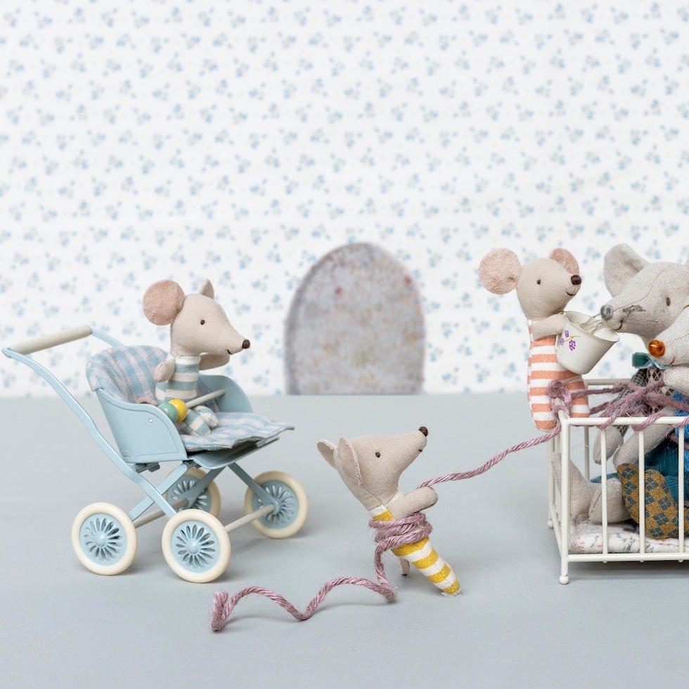 MAILEG-Poussette, Pour Souris Bébé - Menthe