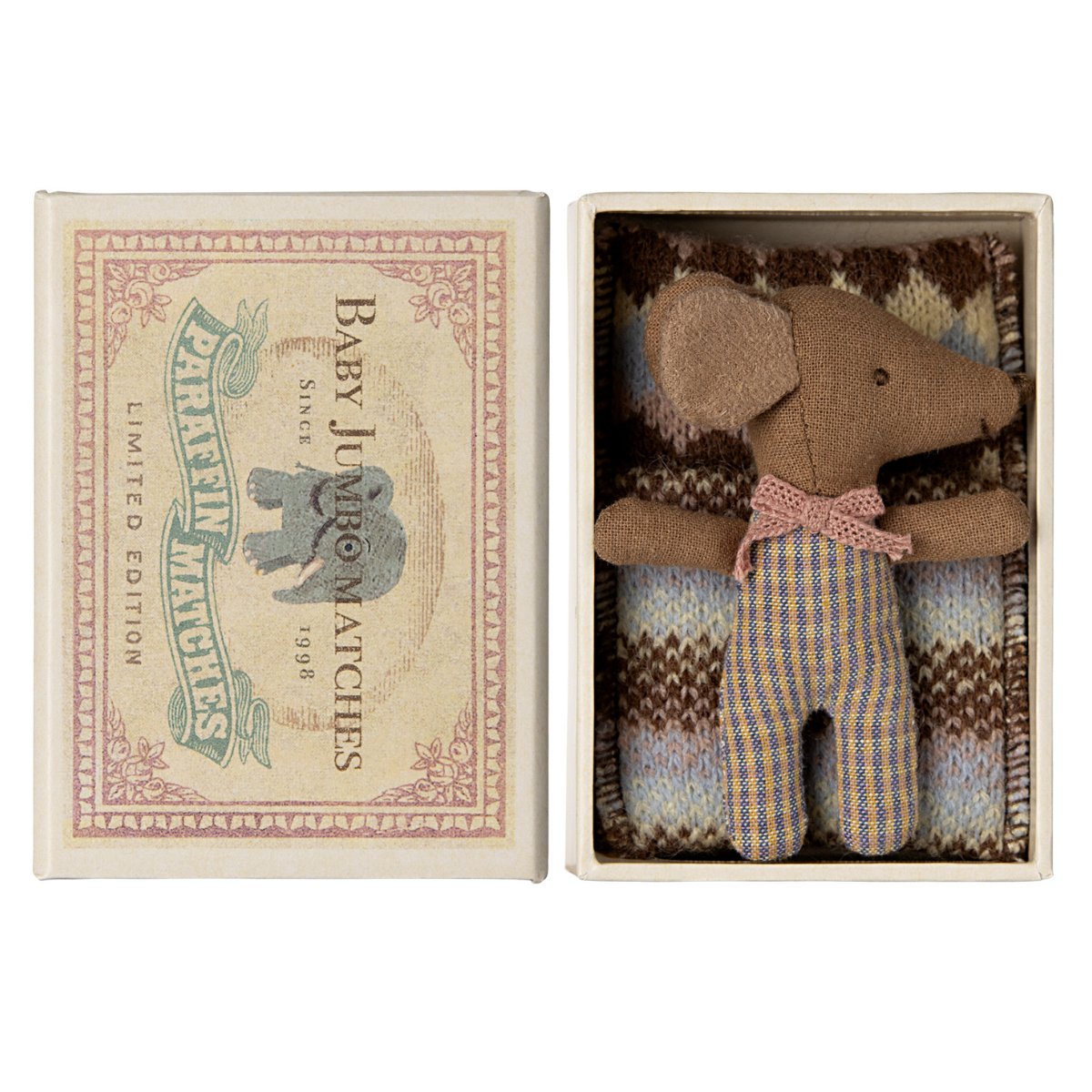 MAILEG-Souris Bébé "Sleepy Wakey" Dans Sa Boîte - Rose
