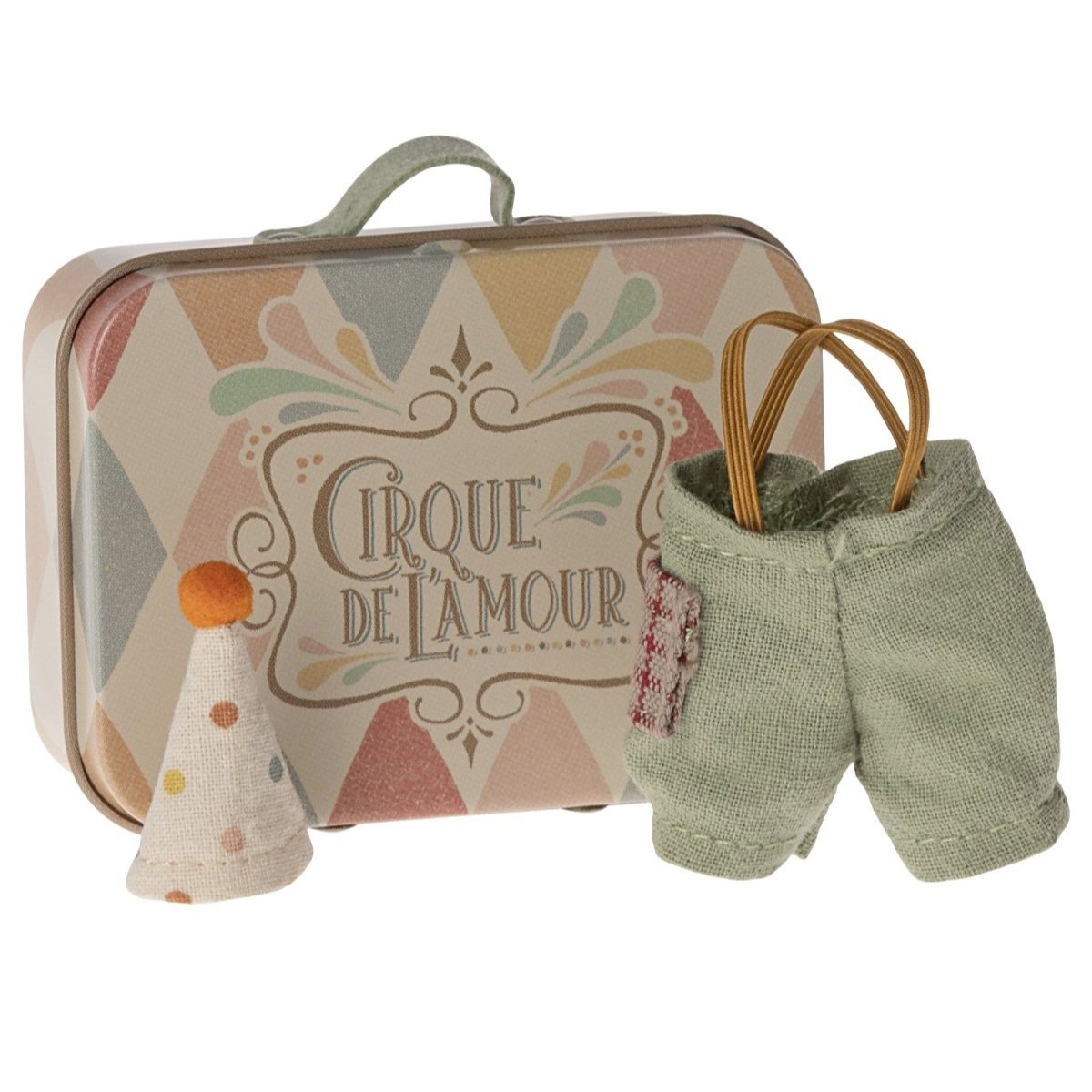 MAILEG-Tenue De Clown Et Sa Valisette, Petit Frère Souris Maileg