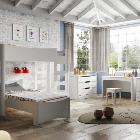 MATHY BY BOLS-Bureau 1 Tiroir FUSION Profiles Anodise
