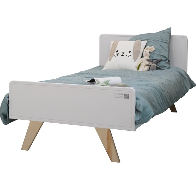 MATHY BY BOLS-Lit Junior MADAVIN Bouleau Pieds Vernis Naturel 90 x 190 cm