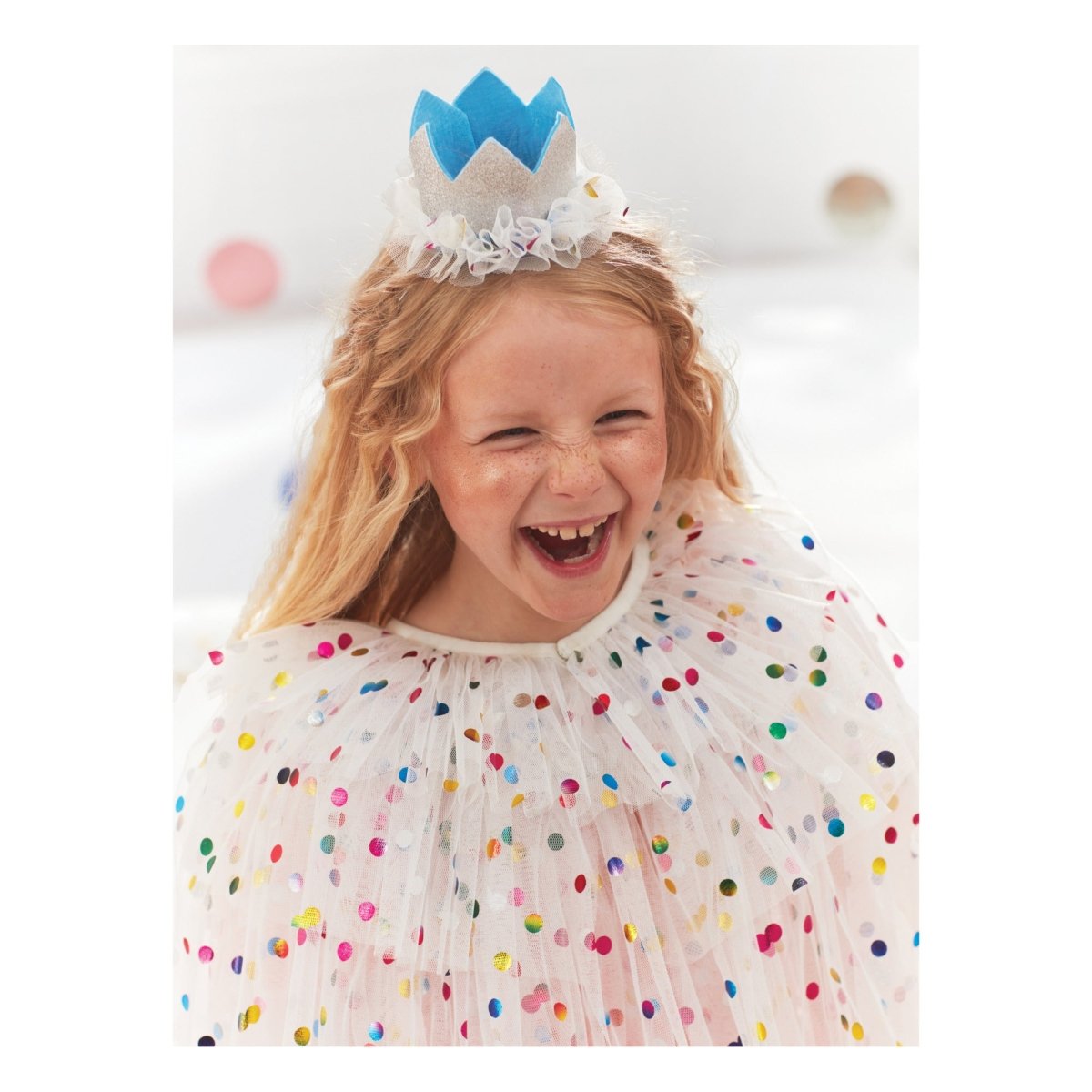 MERI MERI-Cape en Tulle à Pointillés Brillants & Couronne et Baguette
