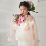 MERI MERI-Cape Florale Rose en Tulle 3-6 ans