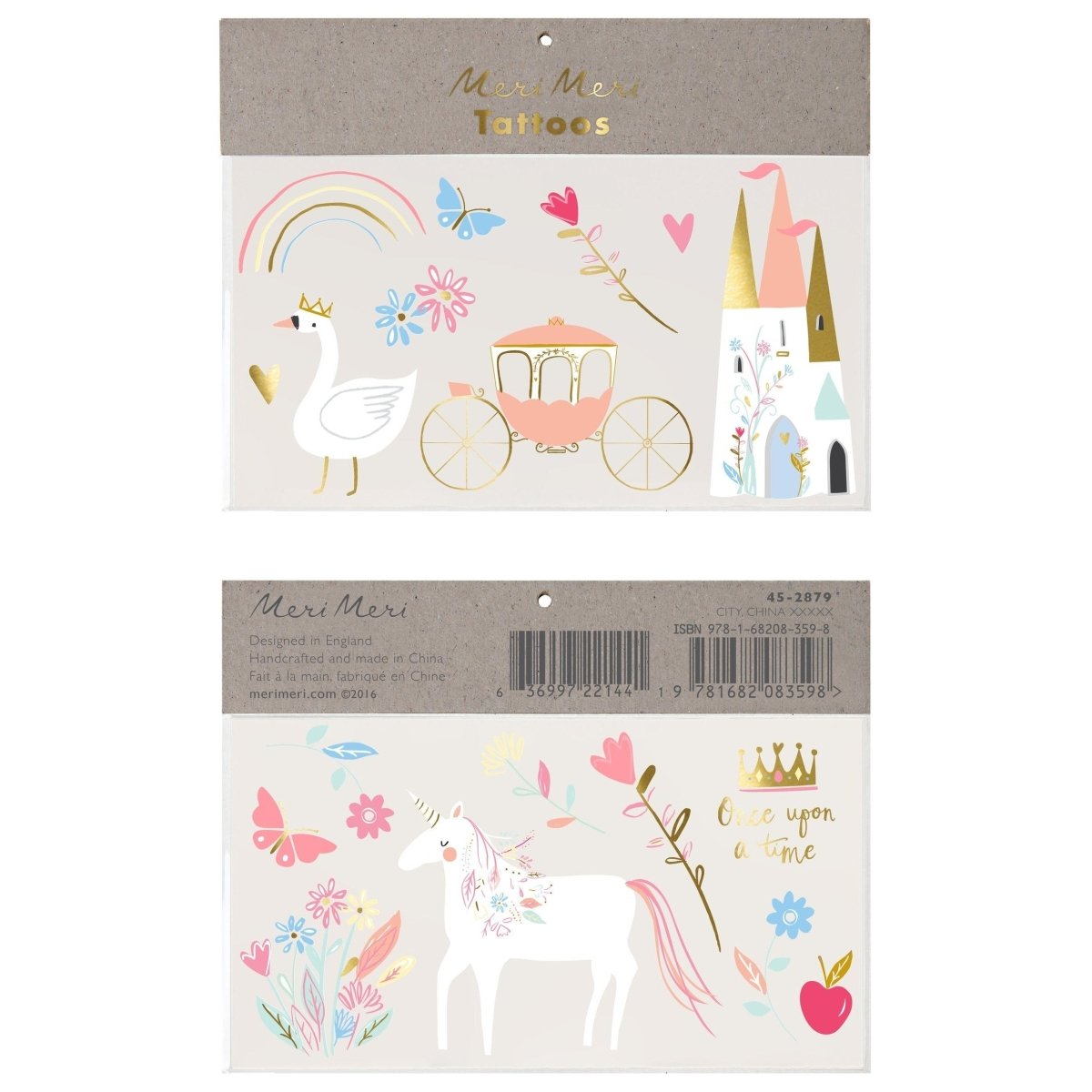 MERI MERI-Set De 2 Grandes Planches Tattoos Princesses Magiques