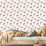 MUNKS & ME-Le Papier Peint Chambre Enfant à Motif Répété - Imprimé Palmier Tropical Noa | Rouiller