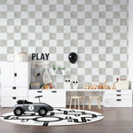 MUNKS & ME-Papier Peint Chambre Enfant à Motif Répété - À Carreaux Billys | Sage