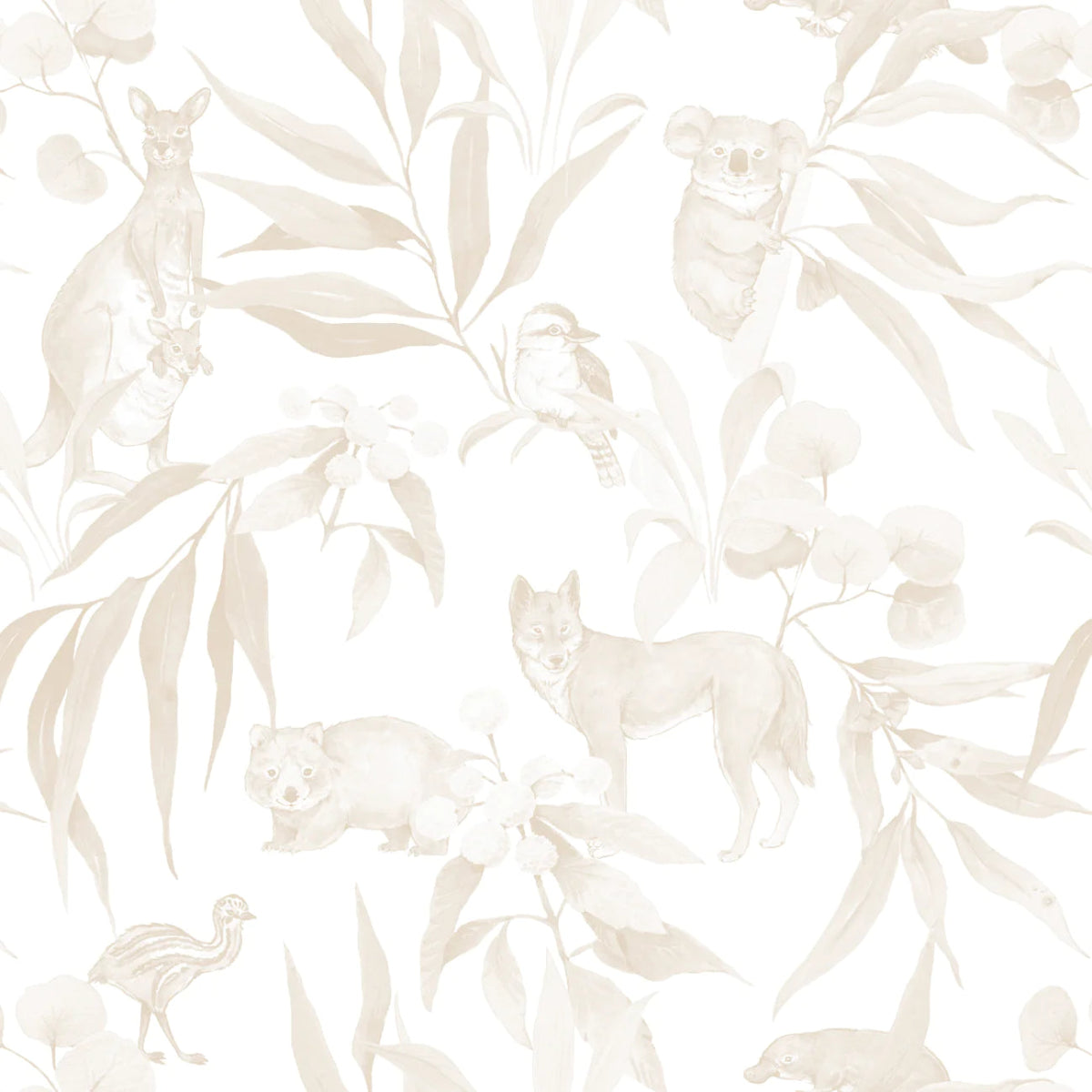 MUNKS & ME-Papier Peint Chambre Enfant à Motif Répété - Animal D’australie | Neutre