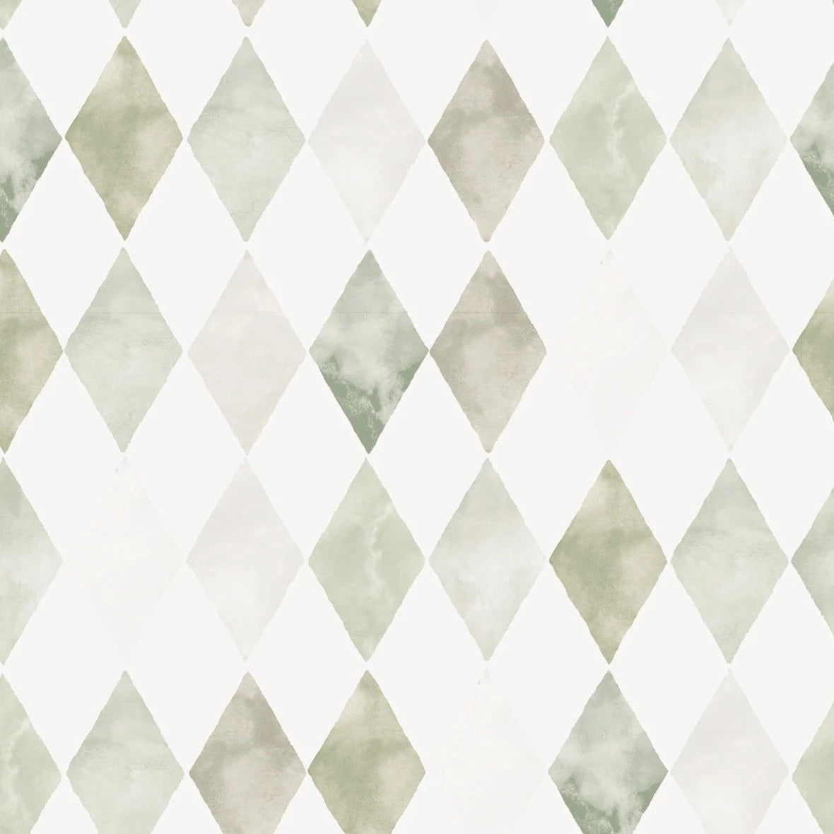 MUNKS & ME-Papier Peint Chambre Enfant à Motif Répété - Aquarelle Harlequin | Vert