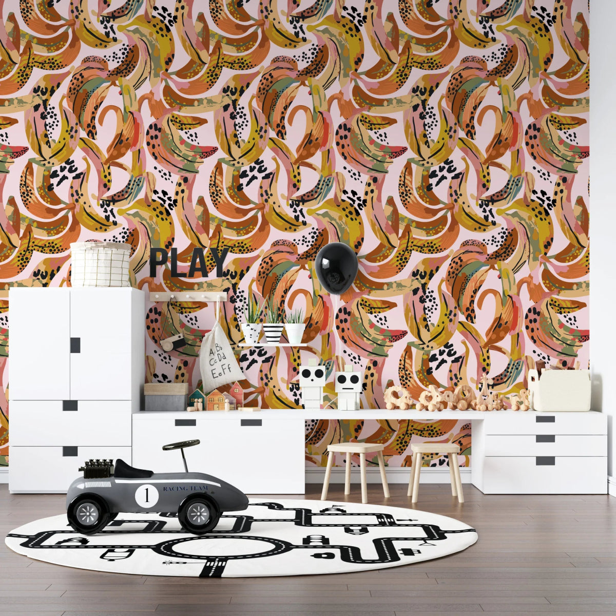 MUNKS & ME-Papier Peint Chambre Enfant à Motif Répété - Banana Party