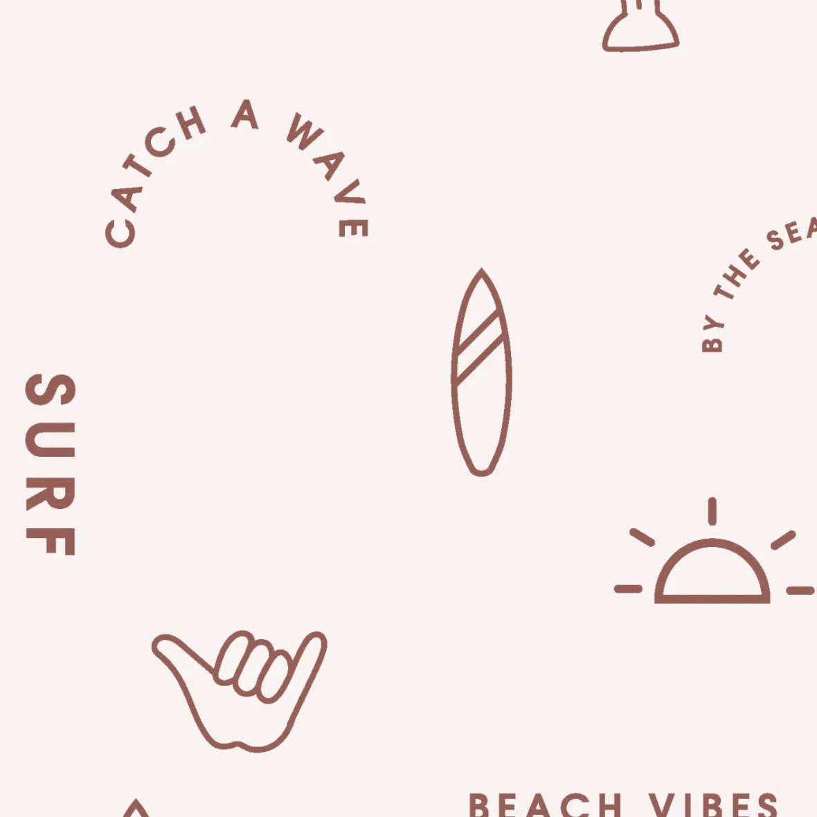 MUNKS & ME-Papier Peint Chambre Enfant à Motif Répété - Beach Vibes | Rouiller