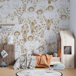 MUNKS & ME-Papier Peint Chambre Enfant à Motif Répété - Bébé Safari Animal - Sable