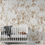 MUNKS & ME-Papier Peint Chambre Enfant à Motif Répété - Bébé Safari Animal - Sable