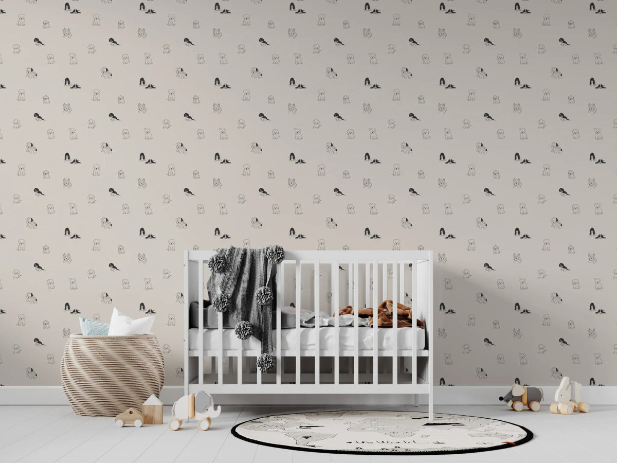 MUNKS & ME-Papier Peint Chambre Enfant à Motif Répété - Chiot