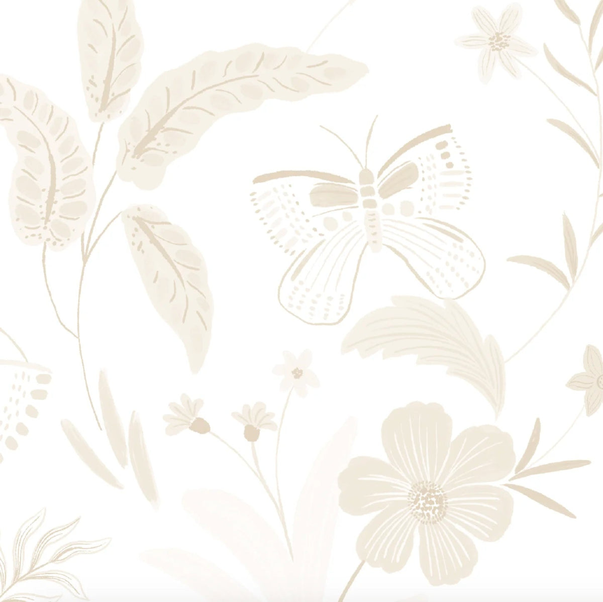 MUNKS & ME-Papier Peint Chambre Enfant à Motif Répété - De Jardin De Papillons | Neutre