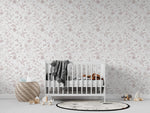 MUNKS & ME-Papier Peint Chambre Enfant à Motif Répété - De Jardin De Papillons | Rose