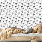MUNKS & ME-Papier Peint Chambre Enfant à Motif Répété - De Palmier Tropical | Marine