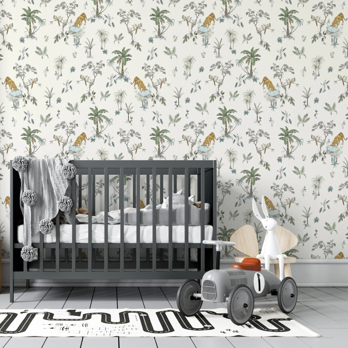 MUNKS & ME-Papier Peint Chambre Enfant à Motif Répété - De Tigre Tropical