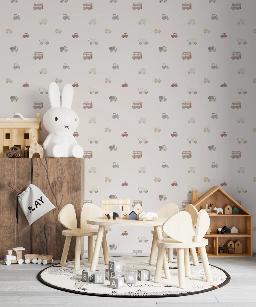 MUNKS & ME-Papier Peint Chambre Enfant à Motif Répété - De Transport