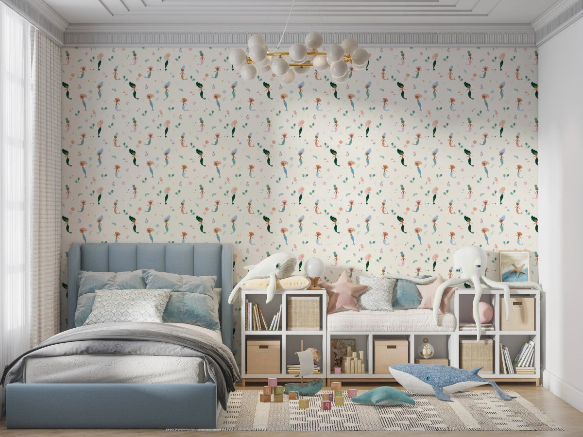 MUNKS & ME-Papier Peint Chambre Enfant à Motif Répété - Des Amis De La Sirène