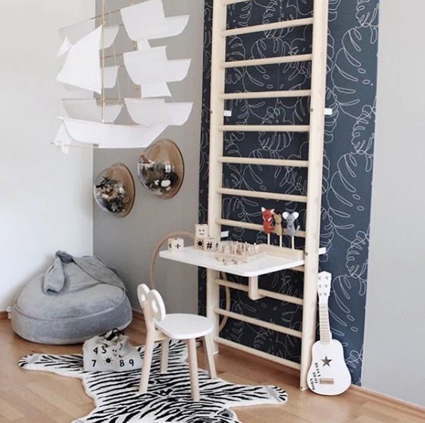 MUNKS & ME-Papier Peint Chambre Enfant à Motif Répété - Elle Monstera | Marine