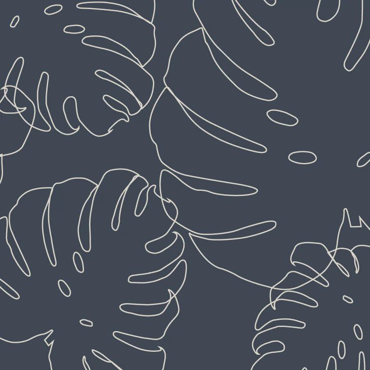 MUNKS & ME-Papier Peint Chambre Enfant à Motif Répété - Elle Monstera | Marine