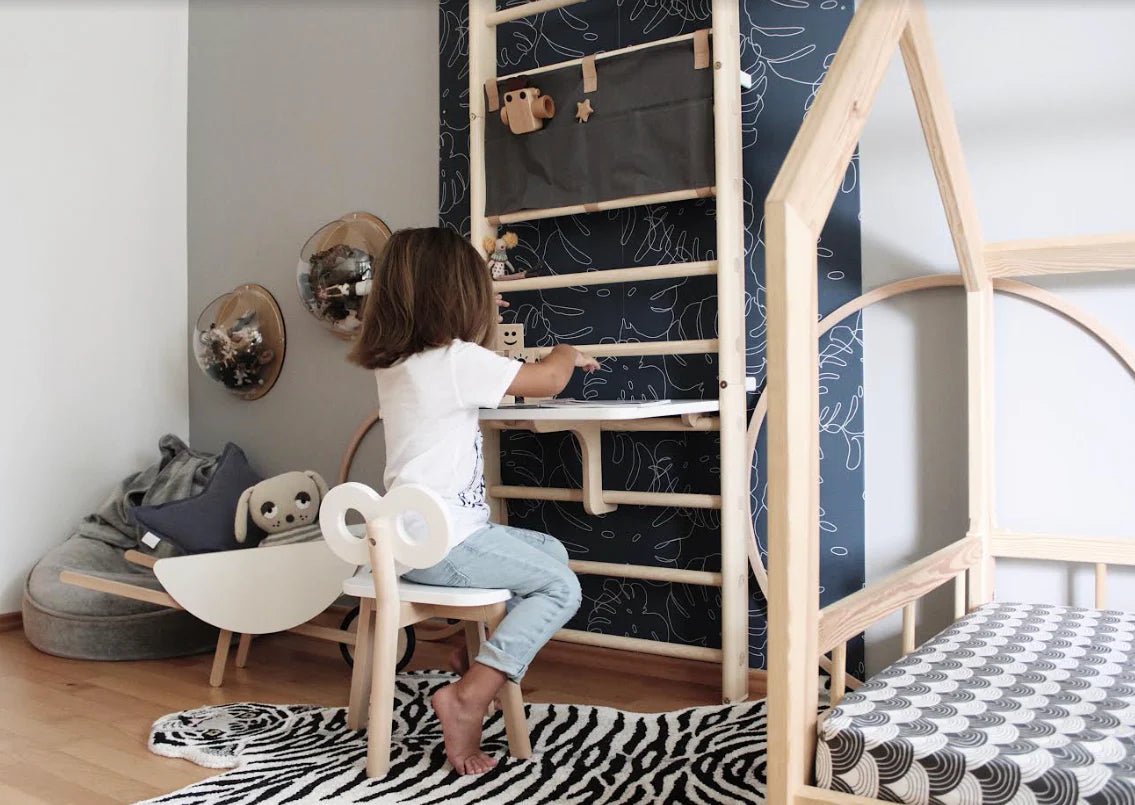 MUNKS & ME-Papier Peint Chambre Enfant à Motif Répété - Elle Monstera | Marine