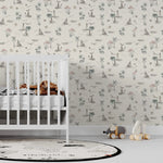MUNKS & ME-Papier Peint Chambre Enfant à Motif Répété - Flamant Rose En Bord De Mer
