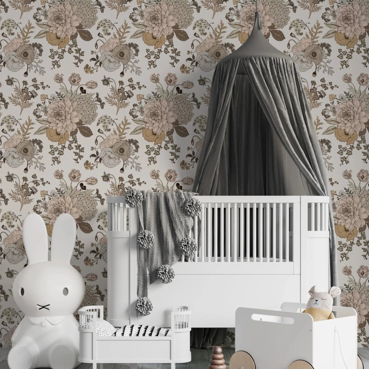 MUNKS & ME-Papier Peint Chambre Enfant à Motif Répété - Floral Adley