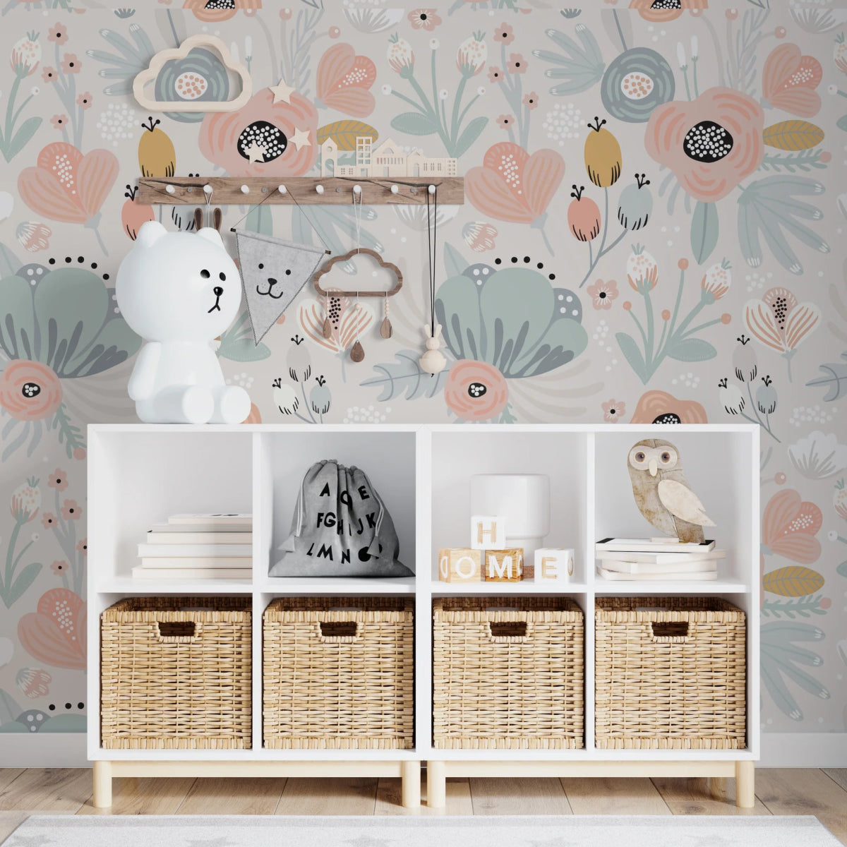 MUNKS & ME-Papier Peint Chambre Enfant à Motif Répété - Floral Betsy