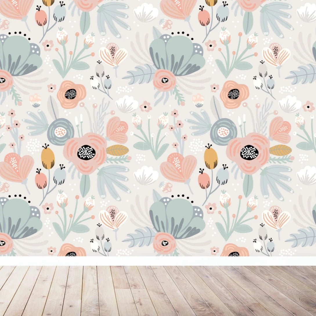 MUNKS & ME-Papier Peint Chambre Enfant à Motif Répété - Floral Betsy
