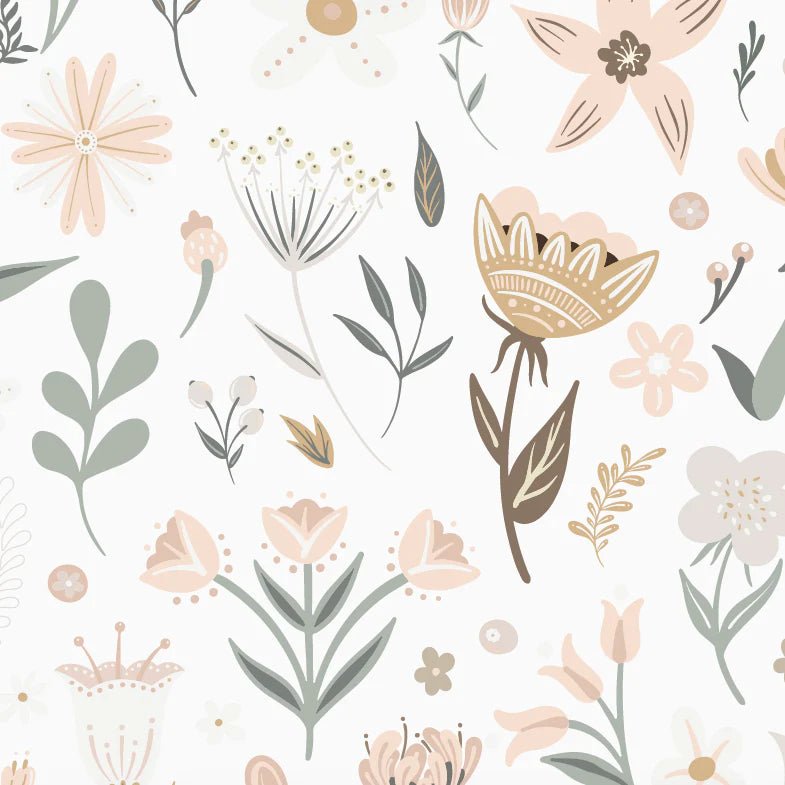 MUNKS & ME-Papier Peint Chambre Enfant à Motif Répété - Floral Millie