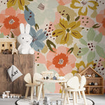 MUNKS & ME-Papier Peint Chambre Enfant à Motif Répété - Floral Penelope