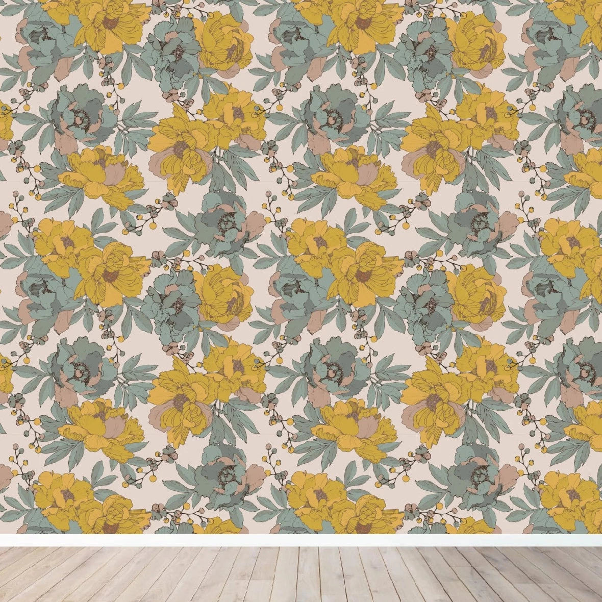 MUNKS & ME-Papier Peint Chambre Enfant à Motif Répété - Floral Wanda