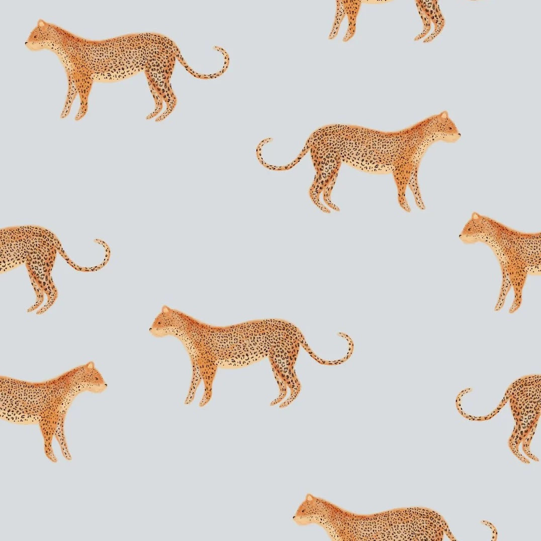 MUNKS & ME-Papier Peint Chambre Enfant à Motif Répété - Goldies Cheetah - Bleu