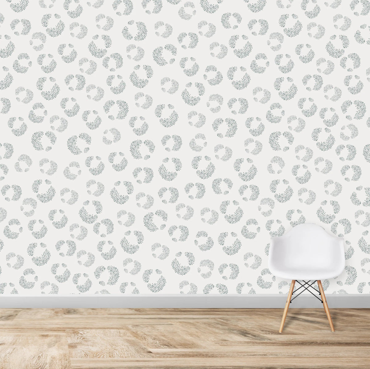 MUNKS & ME-Papier Peint Chambre Enfant à Motif Répété - Hallie Leopard - Bleu Clair