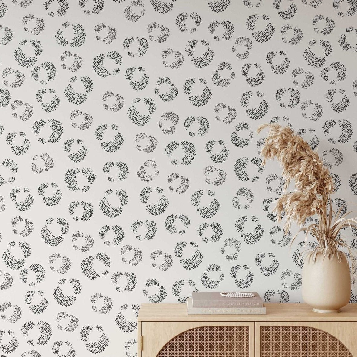 MUNKS & ME-Papier Peint Chambre Enfant à Motif Répété - Hallie Leopard - Charbon