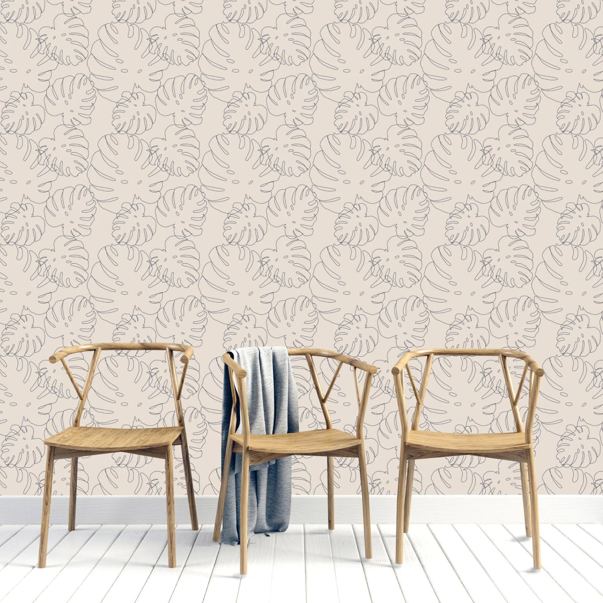 MUNKS & ME-Papier Peint Chambre Enfant à Motif Répété - Imprimé Feuille Monstera Elle