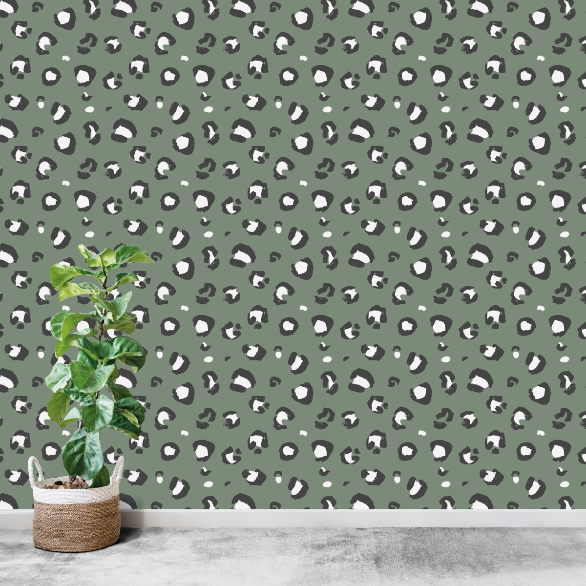 MUNKS & ME-Papier Peint Chambre Enfant à Motif Répété - Imprimé Léopard | Sage