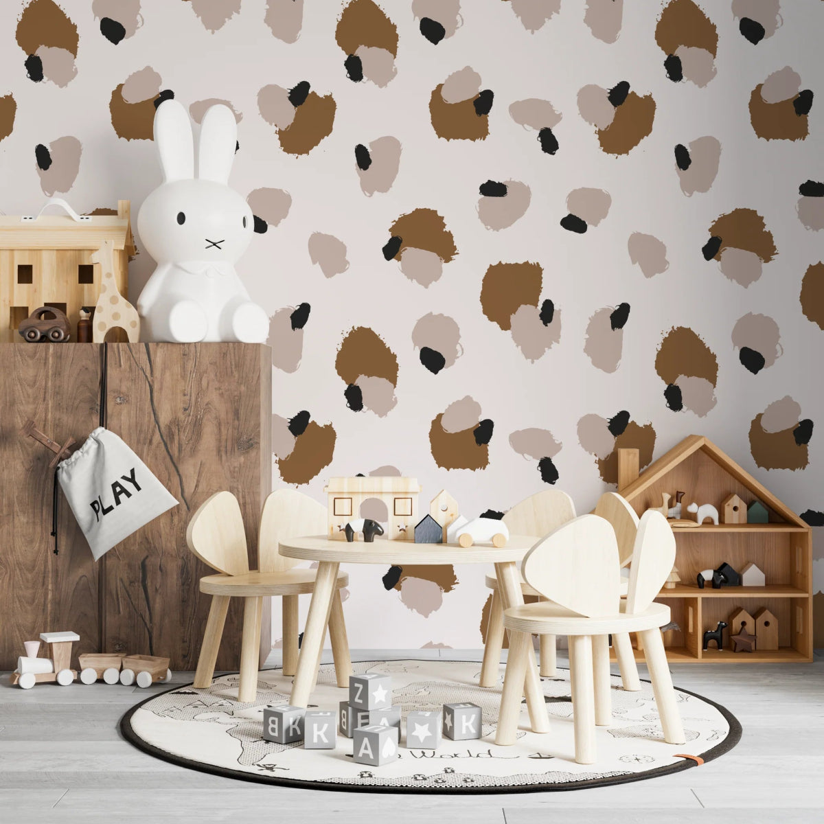 MUNKS & ME-Papier Peint Chambre Enfant à Motif Répété - Léopard Harry