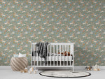 MUNKS & ME-Papier Peint Chambre Enfant à Motif Répété - Mils Menagerie - Sauge