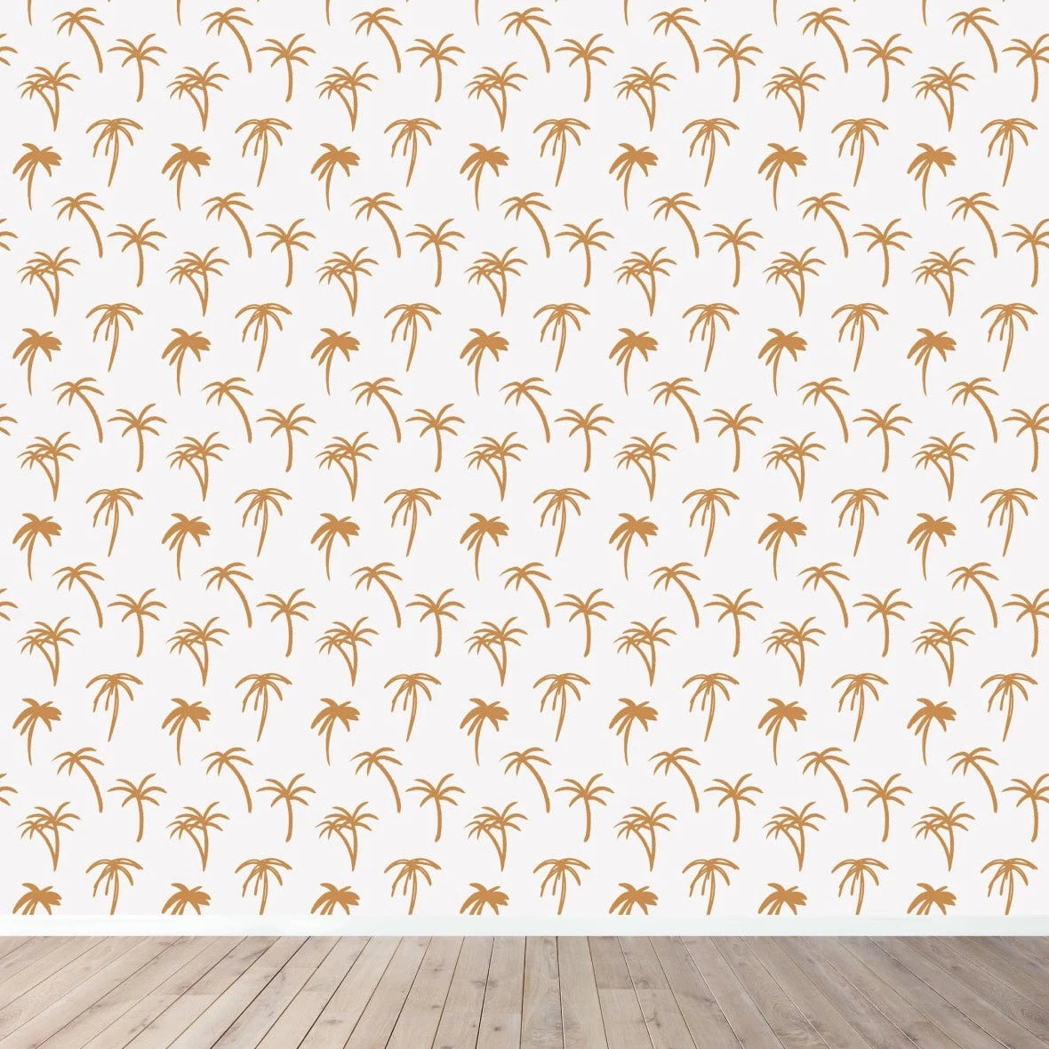MUNKS & ME-Papier Peint Chambre Enfant à Motif Répété - Noa Palme Tropicale - Moutarde
