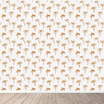 MUNKS & ME-Papier Peint Chambre Enfant à Motif Répété - Noa Palme Tropicale - Moutarde