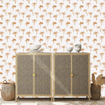 MUNKS & ME-Papier Peint Chambre Enfant à Motif Répété - Noa Palme Tropicale - Moutarde
